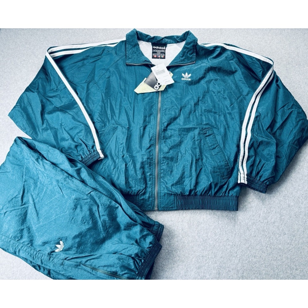 Vintage 90's Adidas Green Windbreaker Pants Track Suit Size Women's Xl NWT NOS